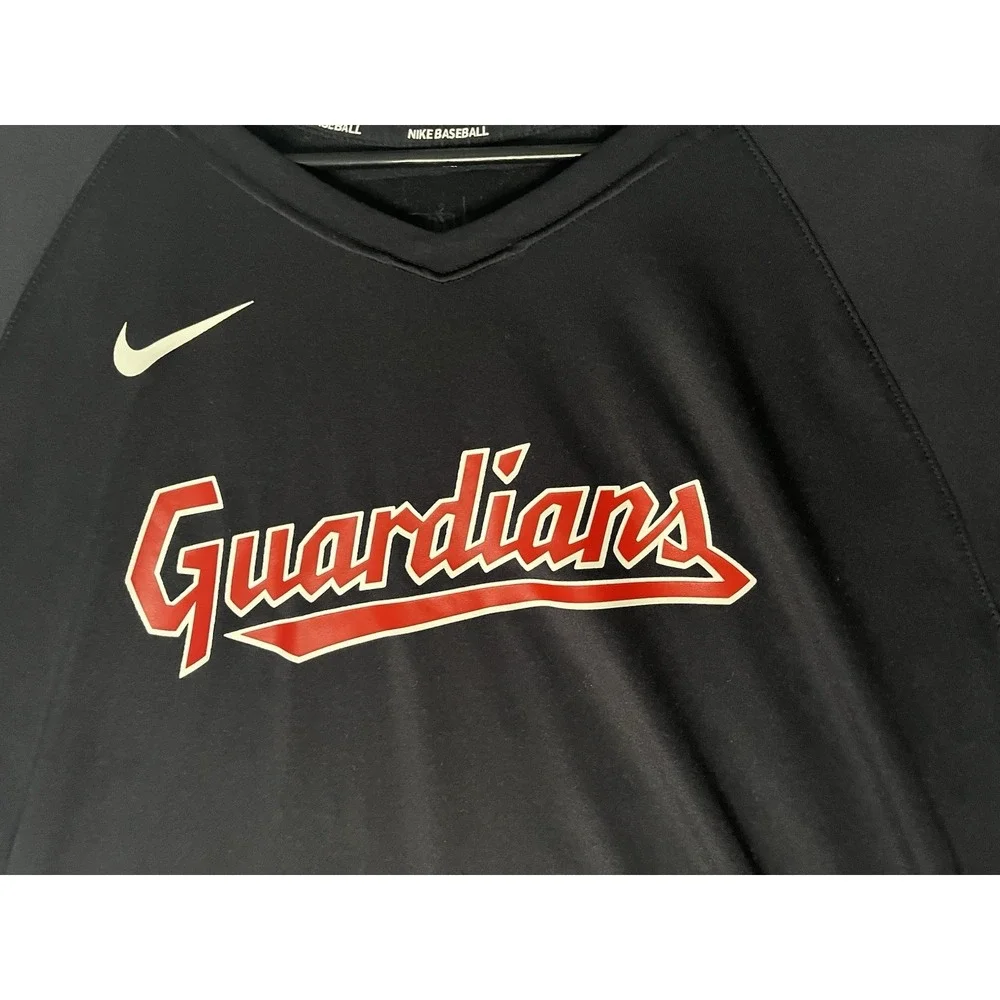 Nike Dri Fit Cleveland Guardians T Shirt Men's XL Blue Short Sleeve MLB Baseball